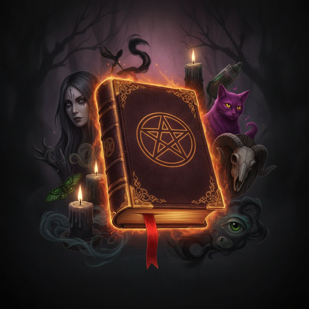 Book of Shadows slot: libro del pentagramma dorato luminoso su sfondo oscuro, tema occulto e stregoneria di Nolimit City